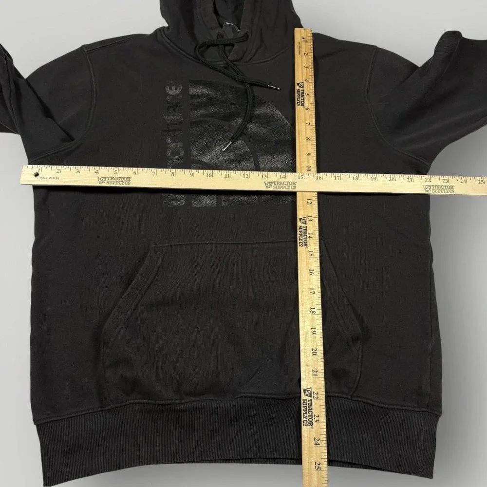 The North Face Hoodie Mens Small Black Logo Graphic Pullover Fleece Sweatshirt‎
